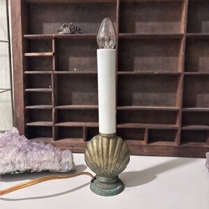 Vintage Brass Seashell Lamp